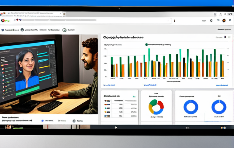 **A vibrant, welcoming scene depicting a diverse group of people gathered around a large computer screen displaying Google Analytics dashboards. The atmosphere should be collaborative and optimistic, hinting at unlocking website success with data insights. Urdu text overlay: "اپنی ویب سائٹ کے دل کی دھڑکن کو سنیے" (Listen to your website's heartbeat).**
