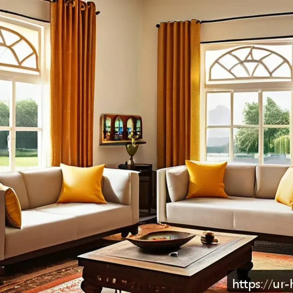 홈 오토메이션 활용법 - A modern Pakistani living room equipped with a sleek smart thermostat mounted on the wall above a tr...