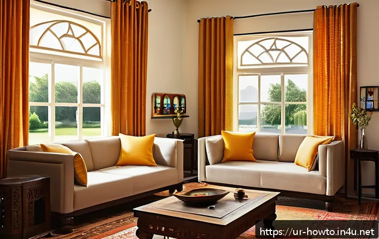 홈 오토메이션 활용법 - A modern Pakistani living room equipped with a sleek smart thermostat mounted on the wall above a tr...